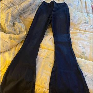 High rise bell bottom jeans